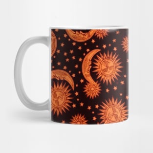 Orange Sun & Moon Pattern Mug
